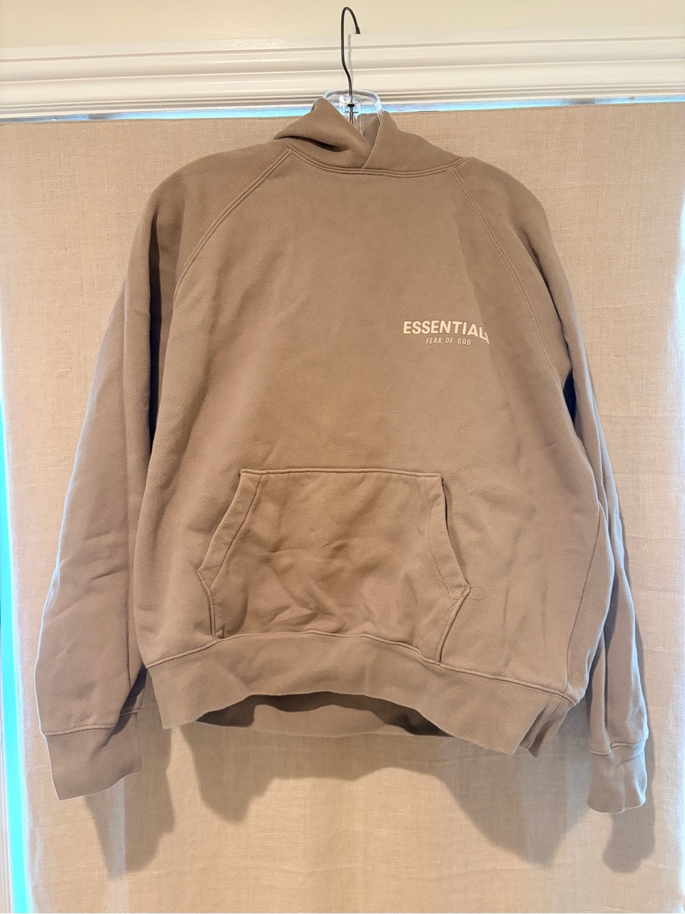 Essentials Brown Pullover Hoodie with Front Pocket